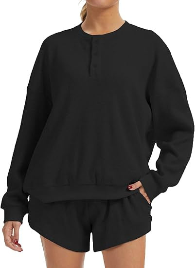 Damen Oversized Pullover Shorts Set Norvielle