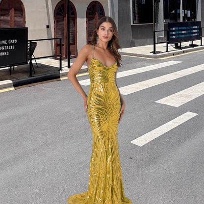 Damen Abendkleid Glitzernd Norvielle