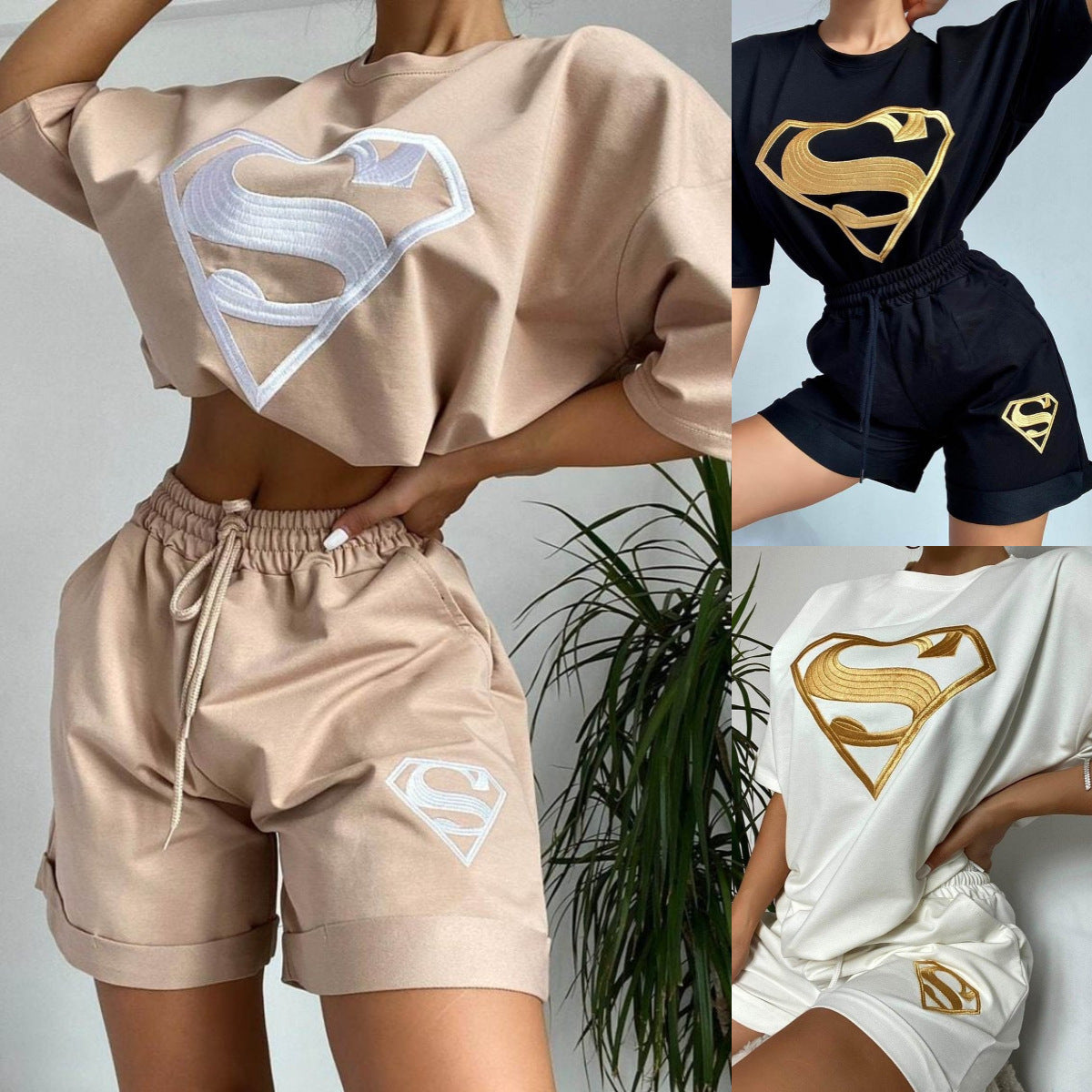 Damen Sport-Set Kurzarm-Shirt und Shorts Norvielle - Norvielle