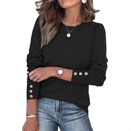 Damen Pullover Lässig Knopfdetails Norvielle