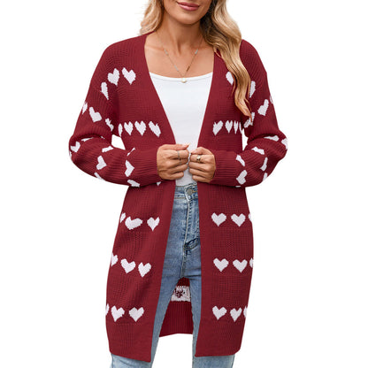 Damen Strickjacke Herz-Muster Norvielle