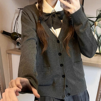 Damen Strickjacke Klassischer Kragen Dekoratives Schleifen-Design