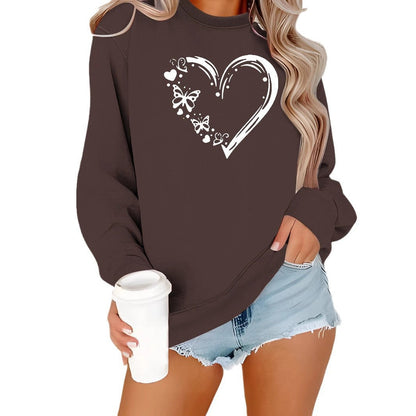 Damen Sweatshirt Herz Schmetterling Design Norvielle