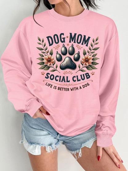 Damen Sweatshirt Hundemotiv Aufdruck Norvielle