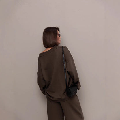 Damen Lounge-Set V-Ausschnitt Weit Norvielle