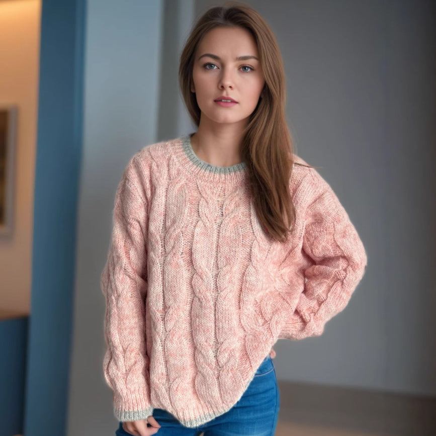 Damen Grobstrickpullover Zopfdesign Norvielle - Norvielle
