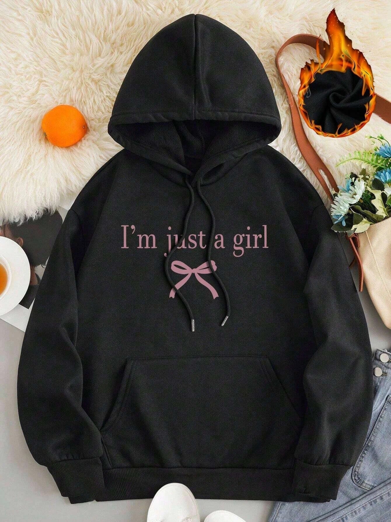 Damen Kapuzenpullover Klassischer Schnitt Moderner Spruch