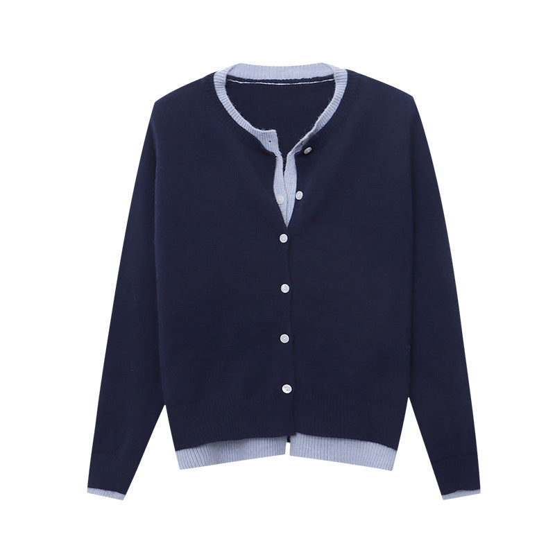 Damen Strickcardigan Klassisch Knöpfe Beige