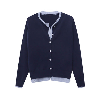 Damen Strickcardigan Klassisch Knöpfe Beige