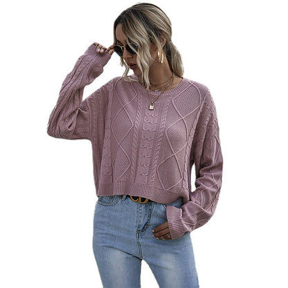 Damen Strickpullover Oversized Zopfmuster Norvielle