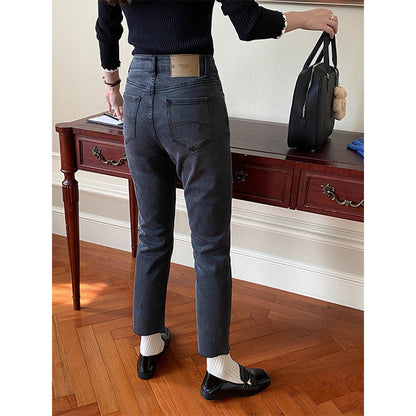 Damen High-Waist Jeans Schmale Hose