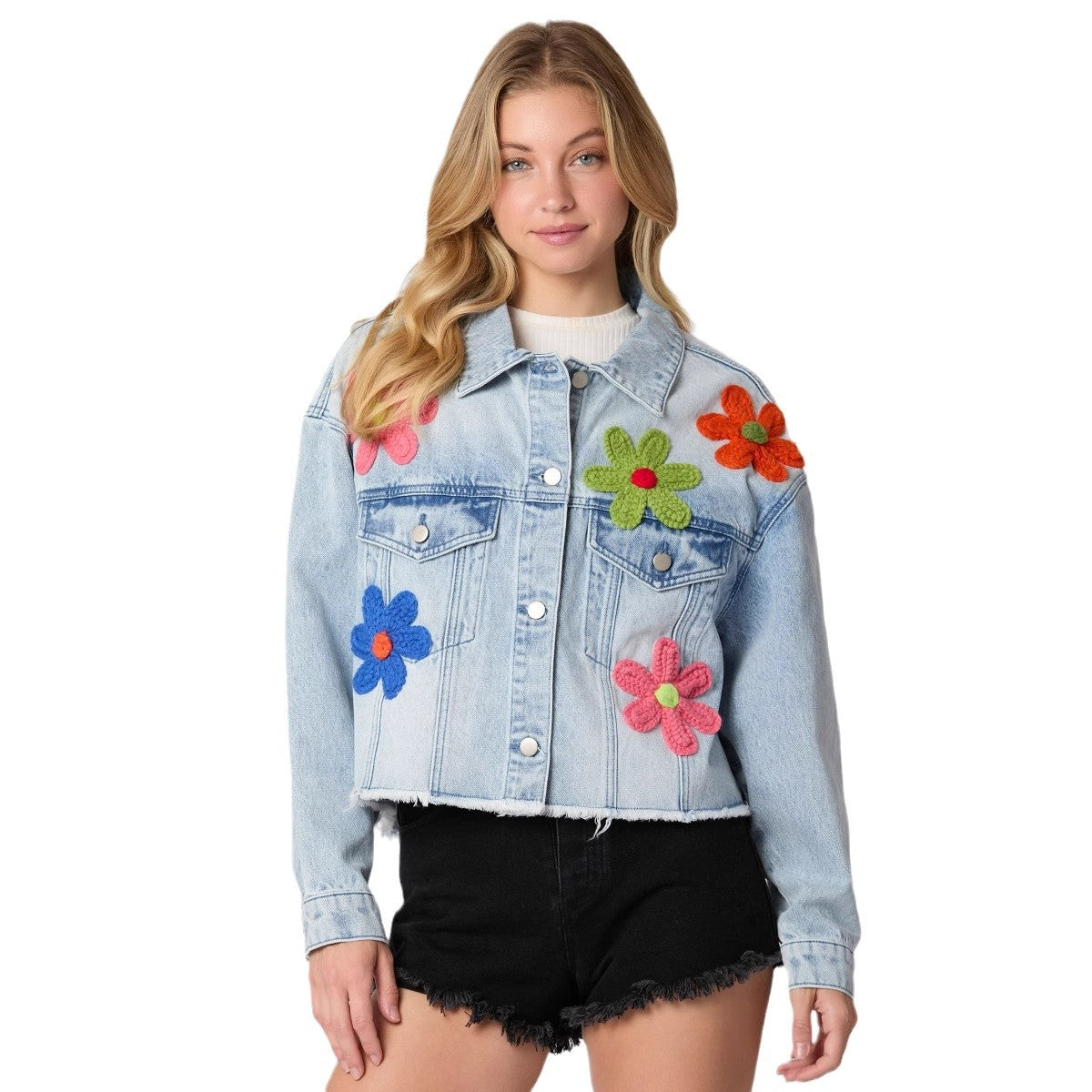 Damen Jeansjacke Sportlich Bunt Norvielle