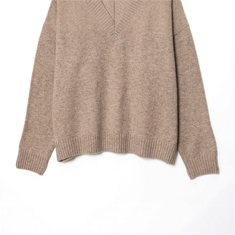 Damen Pullover V-Ausschnitt Weichwolle Norvielle
