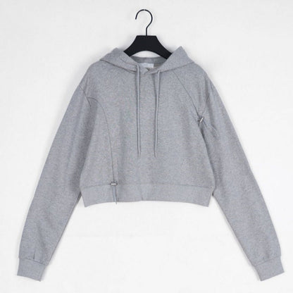 Damen Cropped Kapuzenpullover Verstellbarer Kordelzug Norvielle