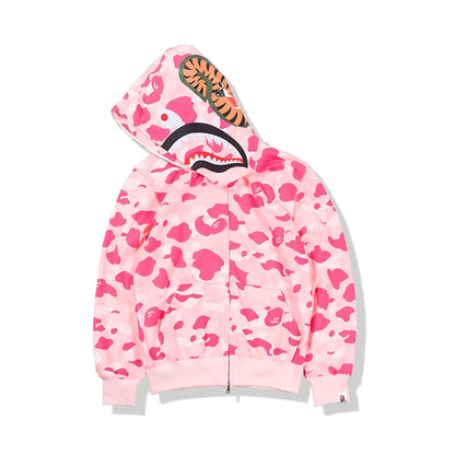 Damen Kapuzenjacke Camouflage Baumwollmischung