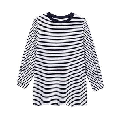 Damen Langarmshirt Gestreift Rundhalsausschnitt Bequem Norvielle