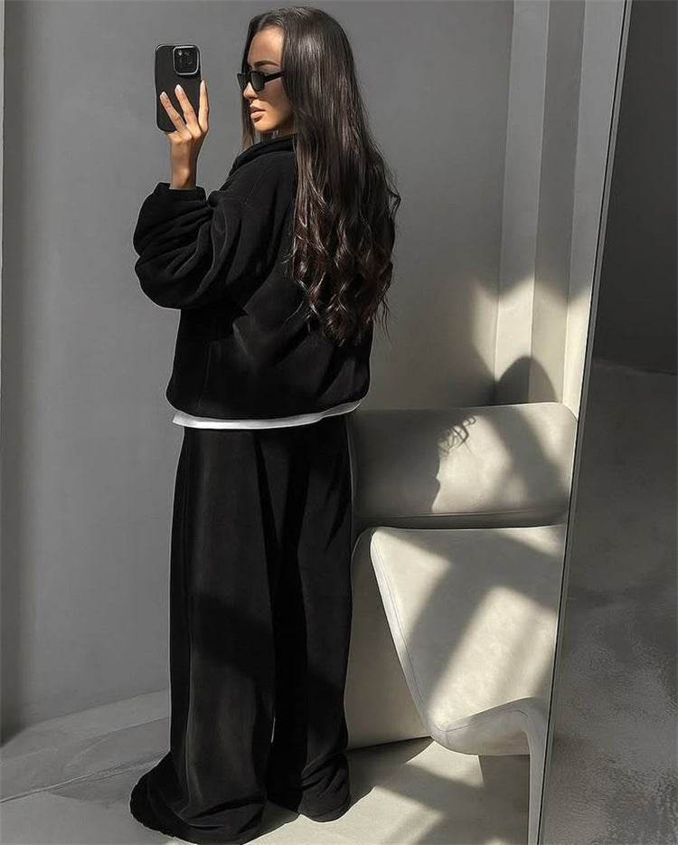 Damen Fleece-Jogginganzug Hochkragen Norvielle