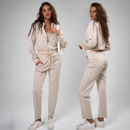 Damen Sportliches Loungewear-Set Kapuzenjacke Jogginghosen - Norvielle
