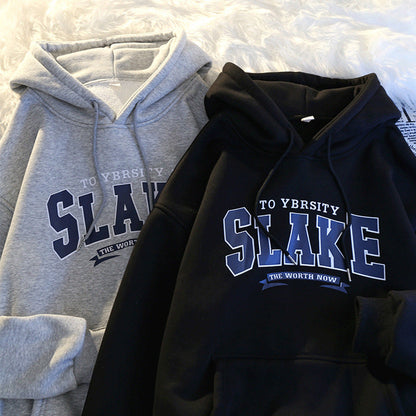 Damen Hoodie Kapuze Lässig Grau Norvielle