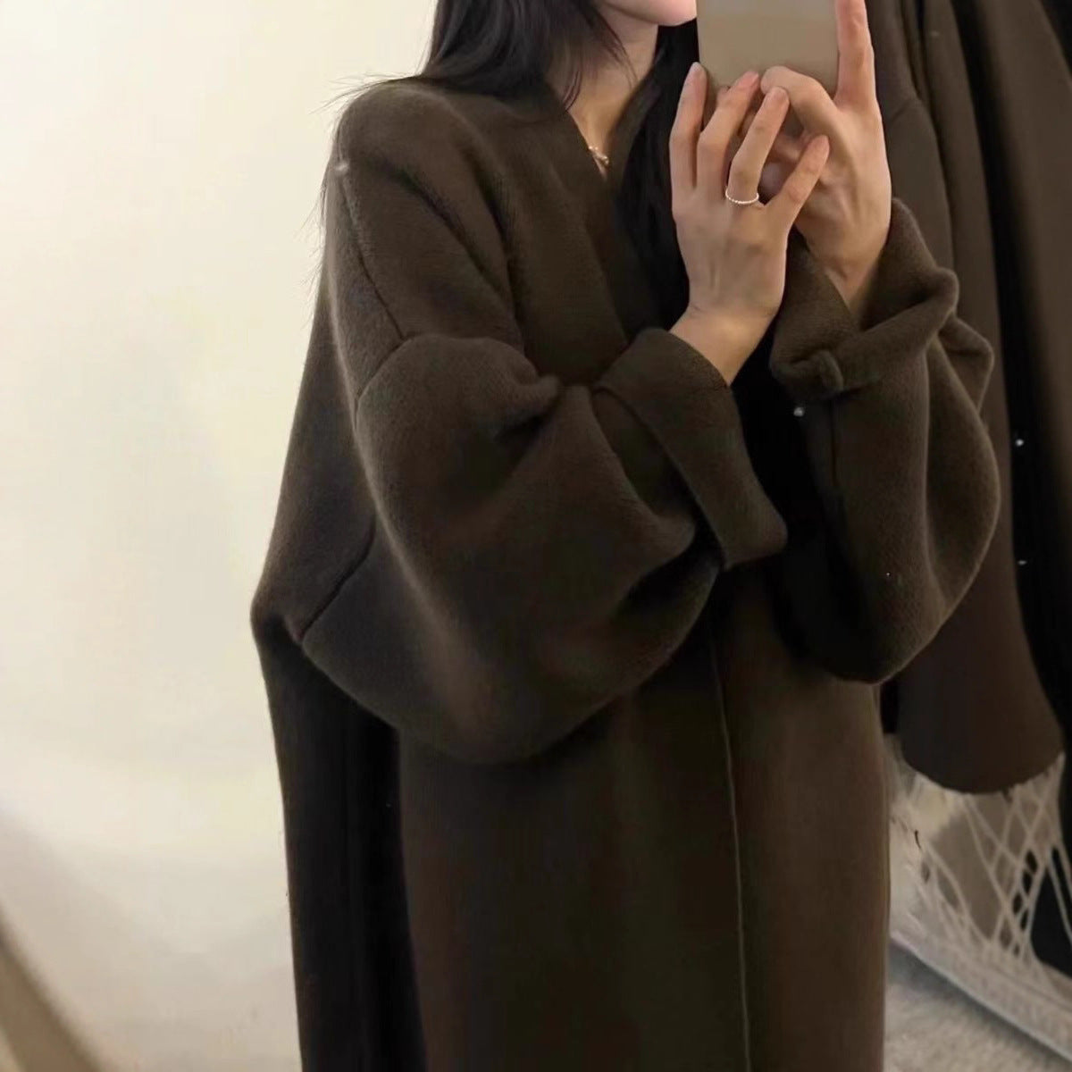 Damen Oversized Strickjacke Norvielle Wollig Warm