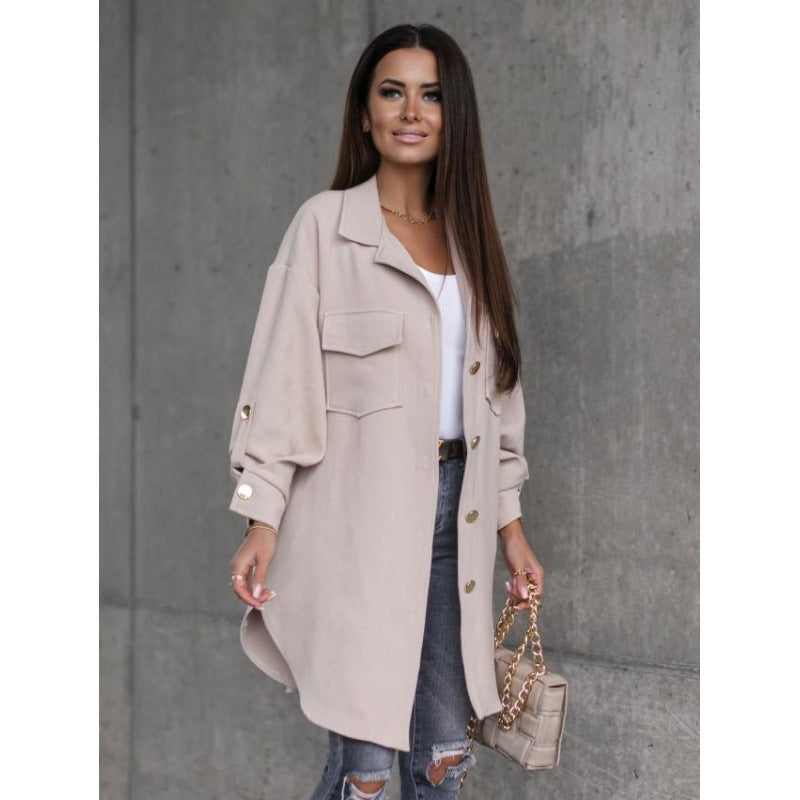 Damen Utility Jacke Knopfverschluss Taschen Norvielle