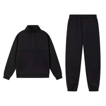 Damen Sweatshirt-Set Elastisch Hochkragen Grau Norvielle