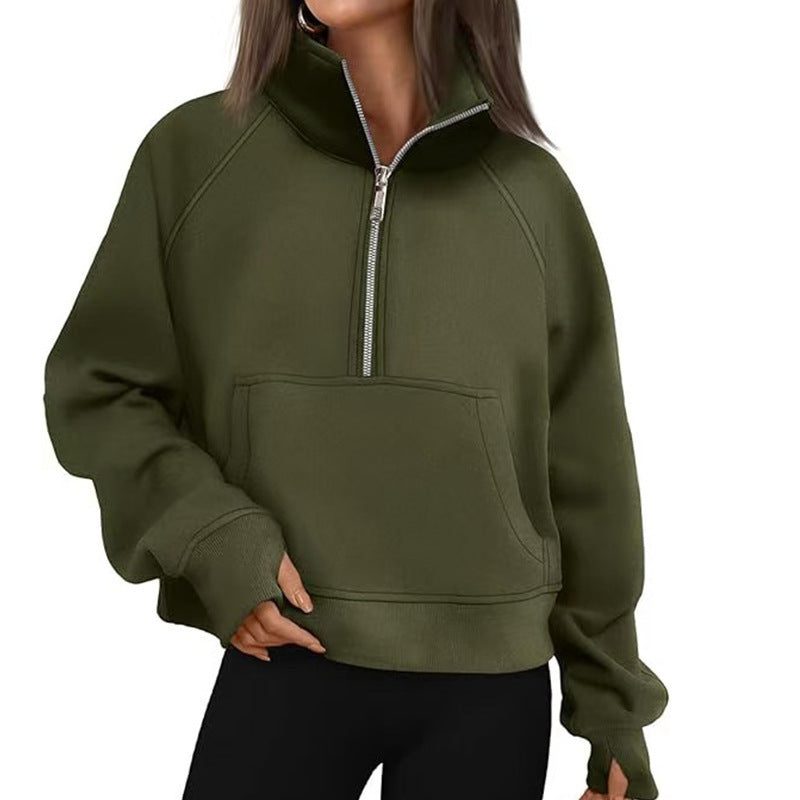 Damen Hoodie Hochkragen Sportlich Norvielle