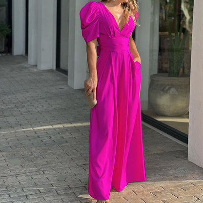 Damen Jumpsuit Puffärmel Elegant Norvielle