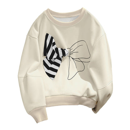 Damen Sweatshirt Schleifenmuster Moderner Schnitt Norvielle