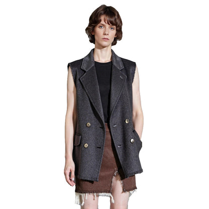 Damen Weste Doppelter Knopfverschluss Elegantes Design