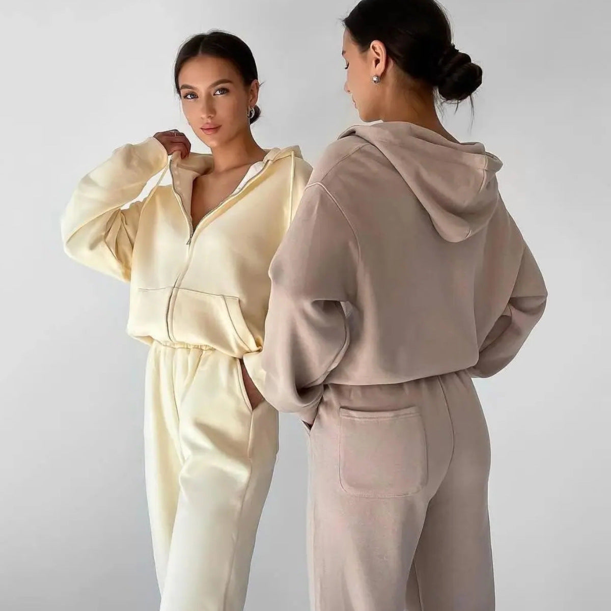 Damen Fleece-Jumpsuit Reißverschluss Bequem Norvielle - Norvielle
