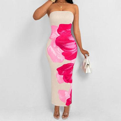 Damen Langkleid Florales Muster Figurbetont Norvielle