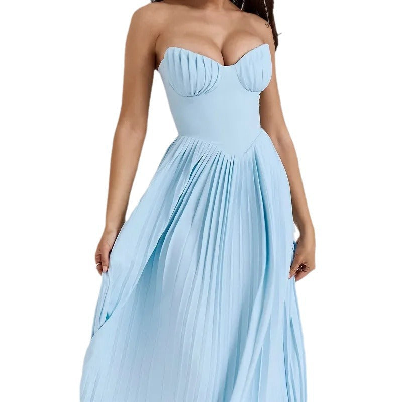 Damen Abendkleid Plissiert Norvielle Elegant