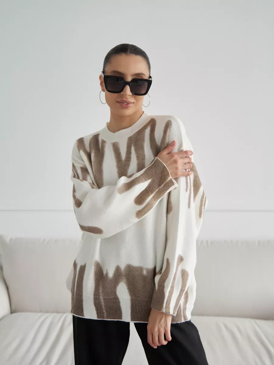 Damen Pullover Moderner Farbverlauf Lässiger Schnitt