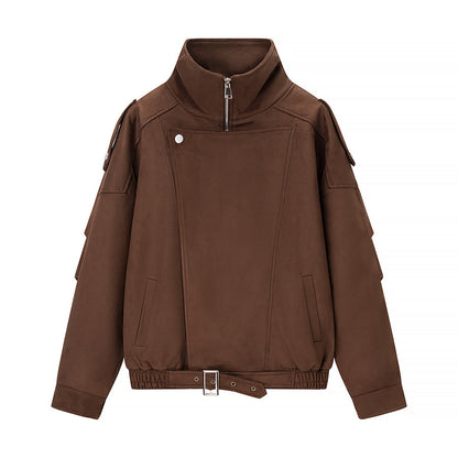 Damen Kurzjacke Urbaner Stil Hocher Kragen Norvielle