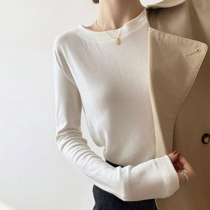 Damen Langarmshirt Weiches Baumwoll Norvielle - Norvielle