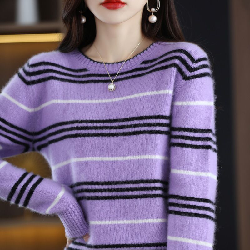 Damen Streifenpullover Modern Gemütlich Norvielle