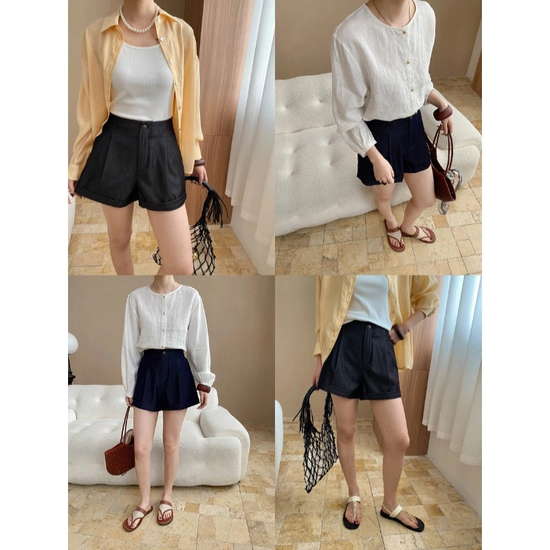 Damen Shorts Hochbund mit Taschen Norvielle