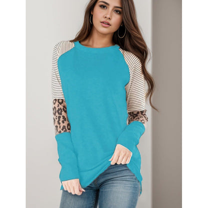 Damen Langarmshirt Tiermuster Streifen Norvielle