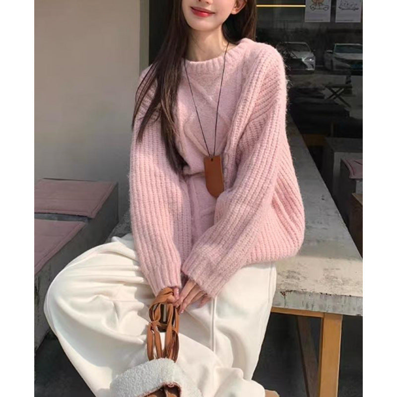 Damen Oversized Pullover Feinstrick Beige Norvielle