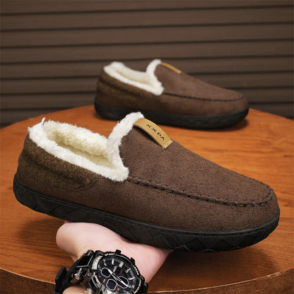 Herren Hausschuhe Schafwolle Warm Beige
