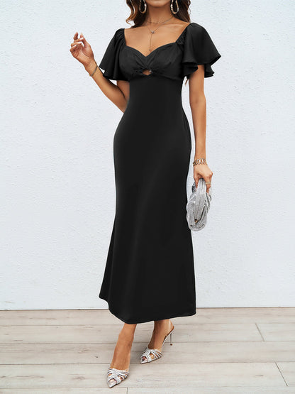 Damen Maxikleid Schulterfrei Elegant Fließend