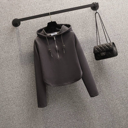 Damen Crop-Hoodie mit Reißverschluss Norvielle