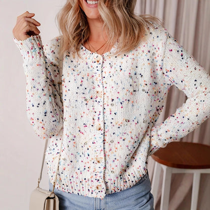 Damen Strickjacke Bunt Muster