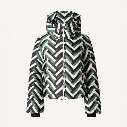 Damen Steppjacke mit Kapuze Geometrisches Muster