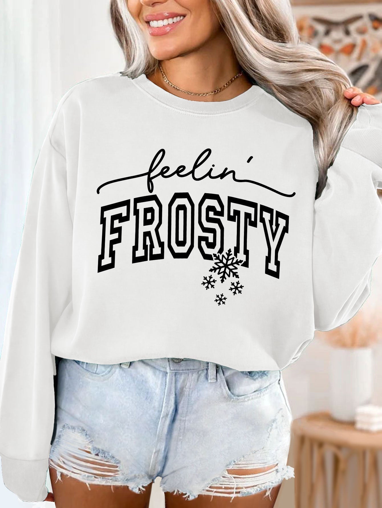 Damen Sweatshirt Grafik-Aufdruck Norvielle