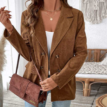 Damen Cord-Blazerjacke Strukturiert