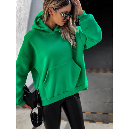 Damen Oversized Kapuzenpullover Kängurutaschen Norvielle