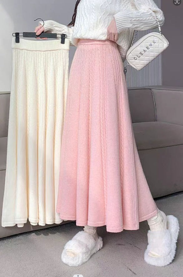 Damen Strickrock Midi aus Norwolle