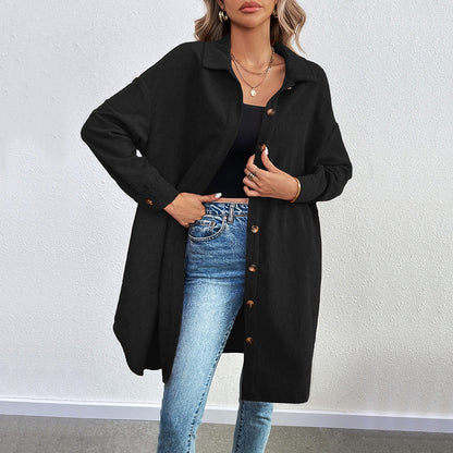 Damen Cordjacke Langarm Weich Norvielle